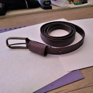 Two leather mens size 34 plus pair dress belts used